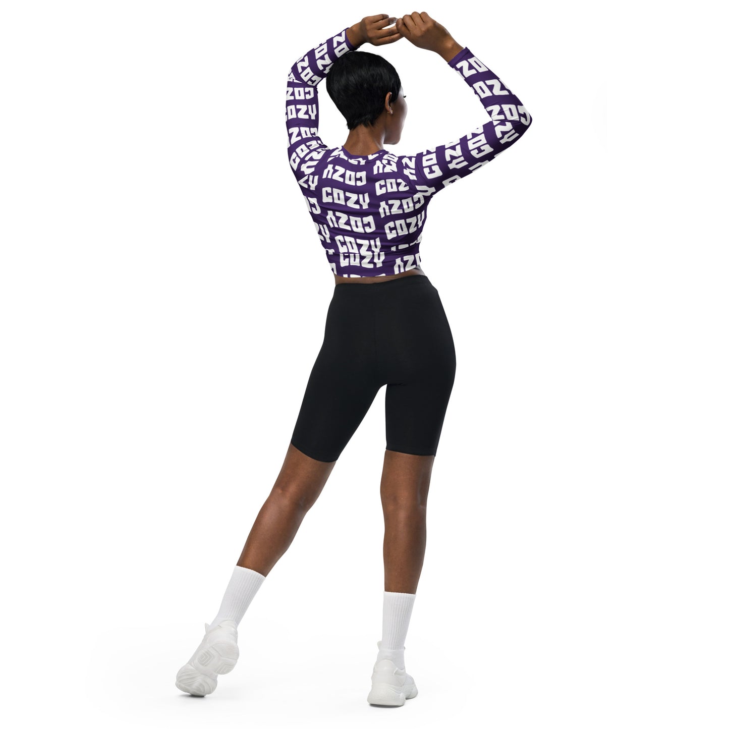 Cozy purp long-sleeve crop top