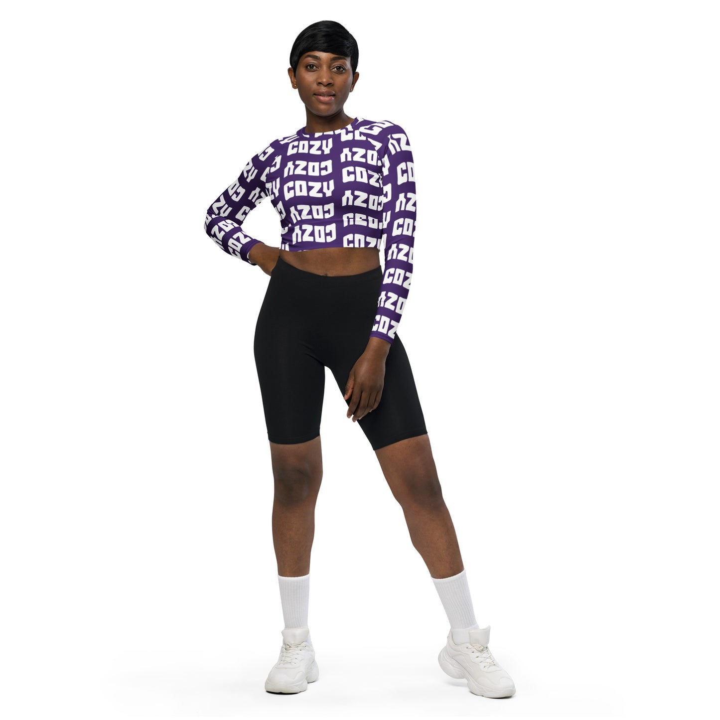 Cozy purp long-sleeve crop top