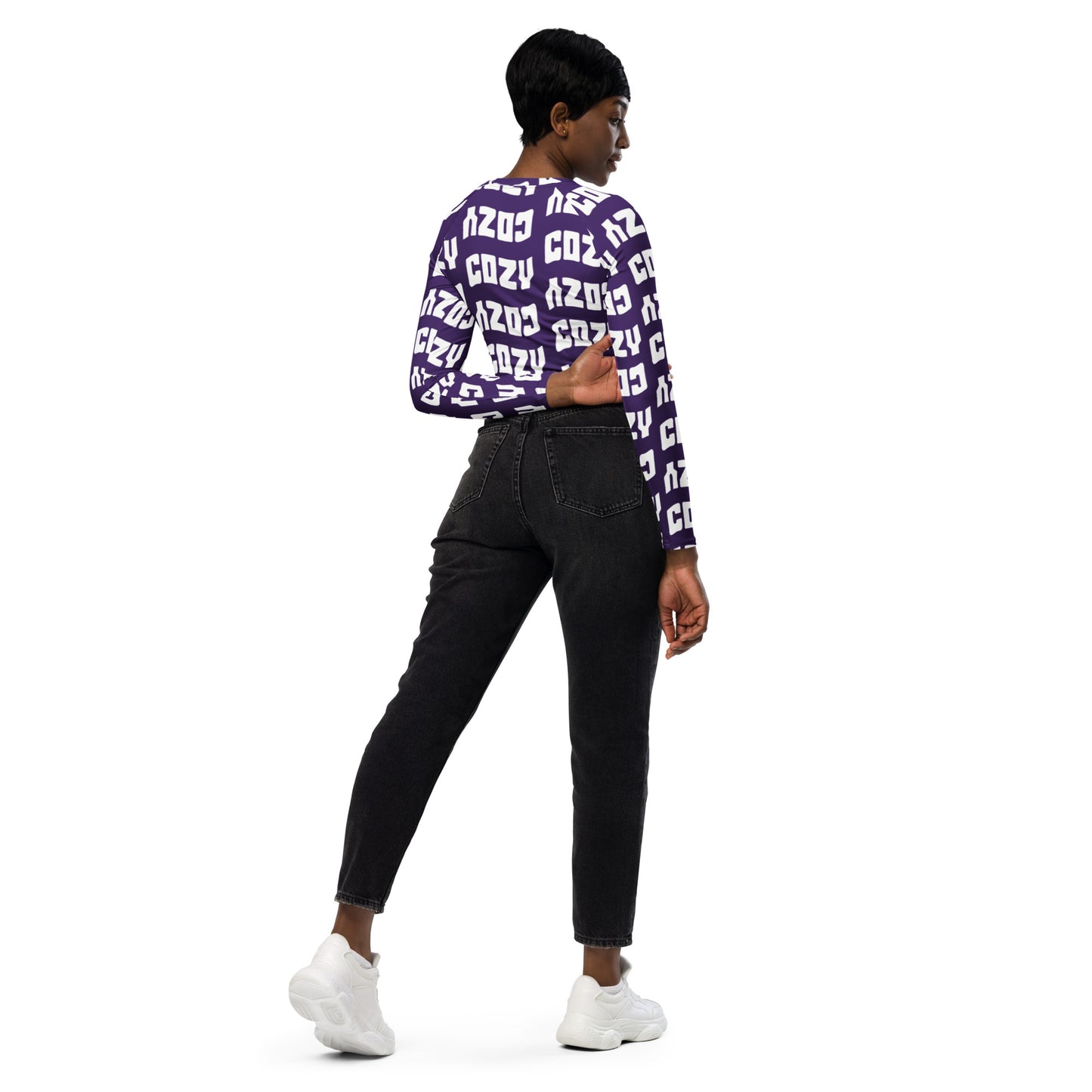 Cozy purp long-sleeve crop top